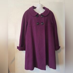 Canadian Made Teenflo Stunning Eggplant Colour Wool Coat